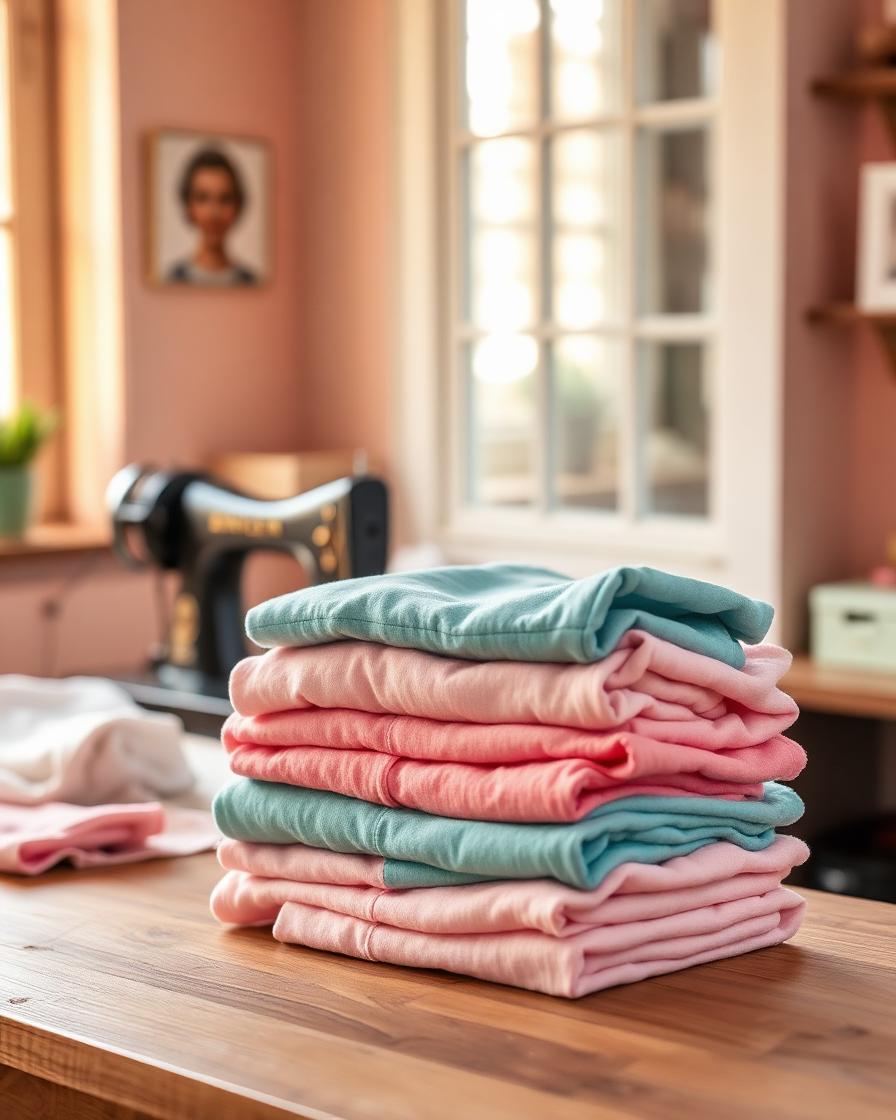 Stack of folded cottons in our Tirupur facility